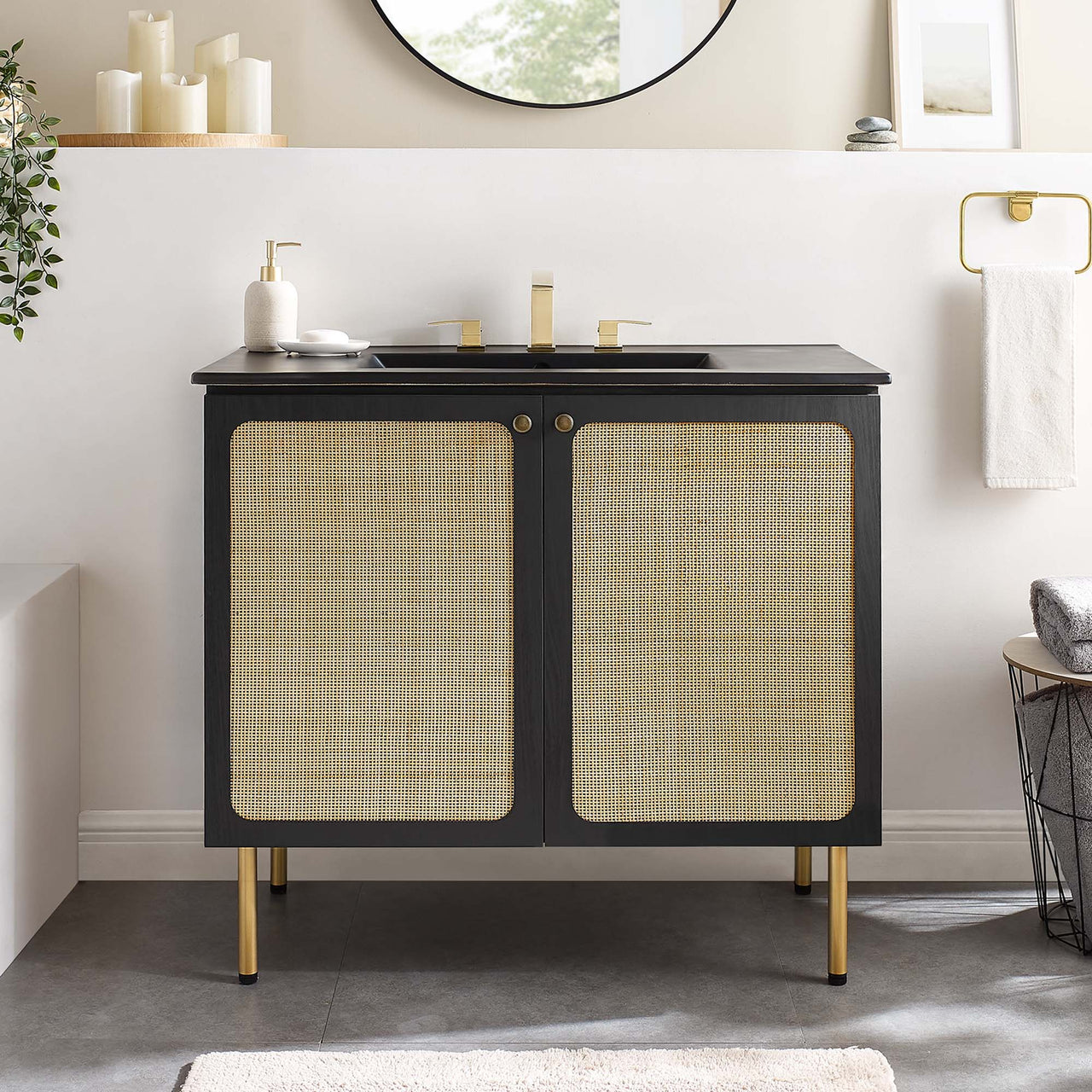 Calden Vanity Unit, Large, Black