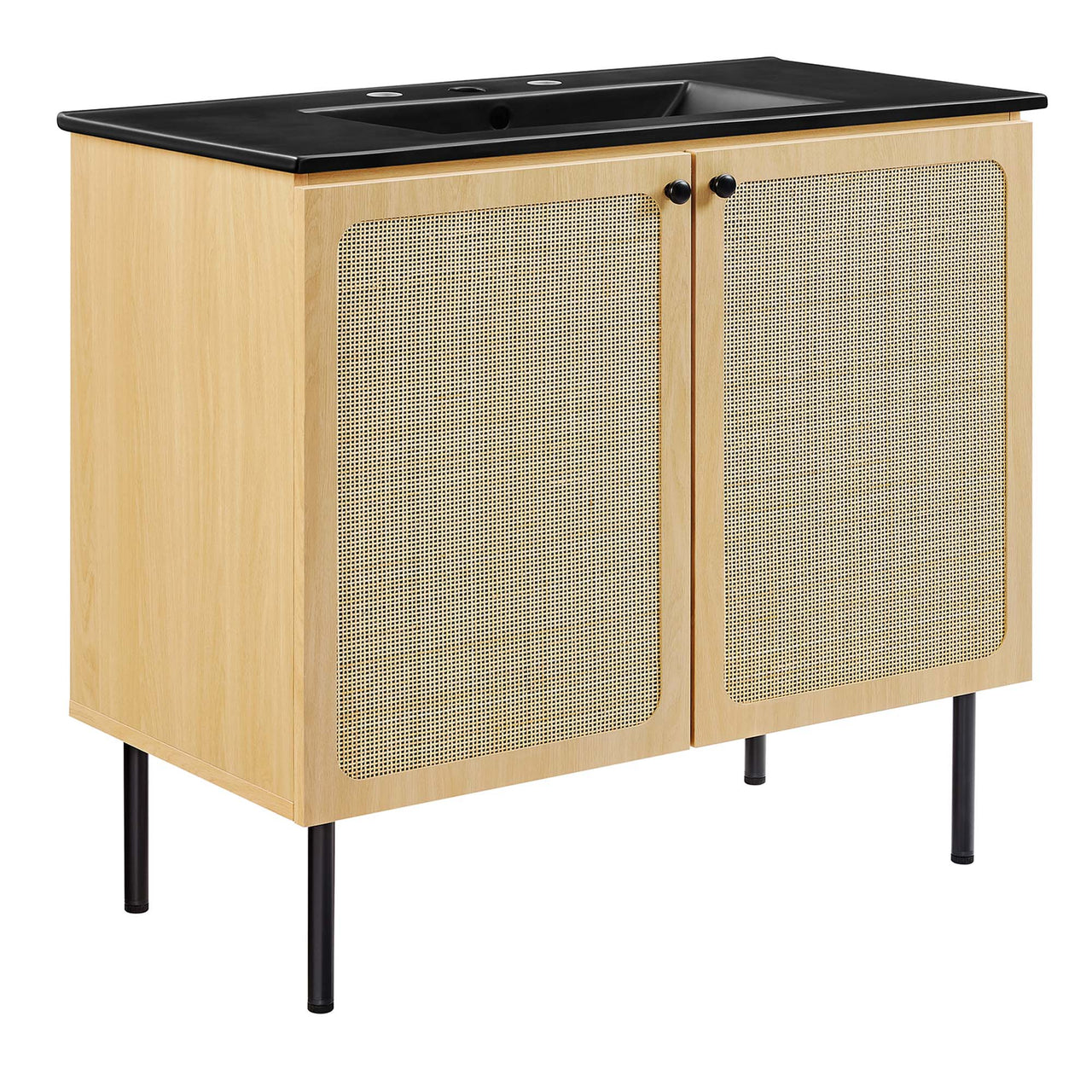 Calden Vanity Unit, Large, Oak & Black