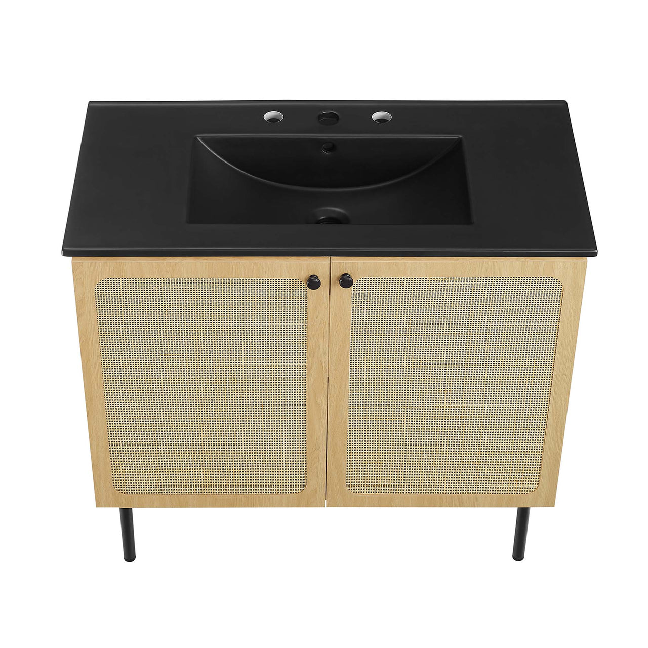 Calden Vanity Unit, Large, Oak & Black