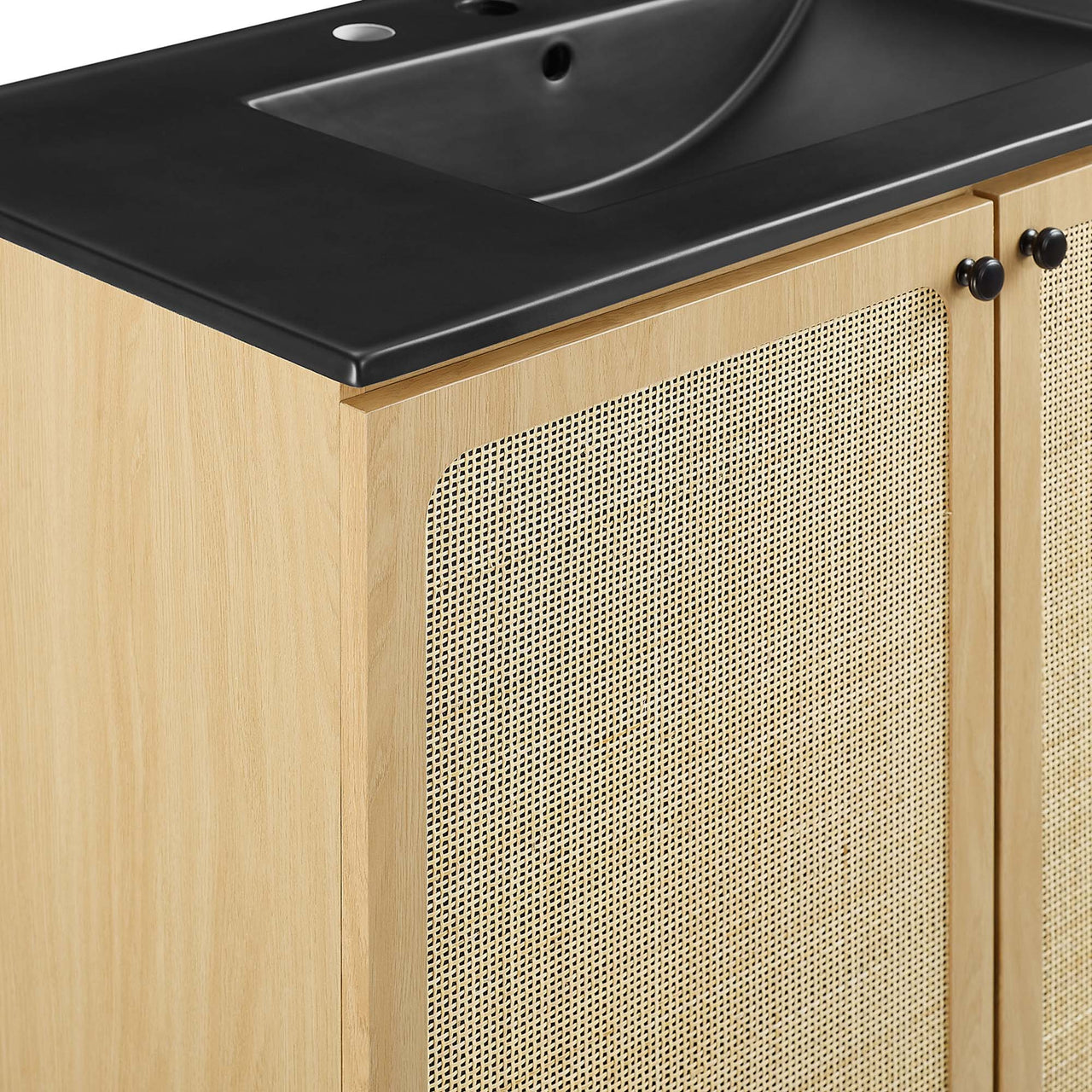 Calden Vanity Unit, Large, Oak & Black