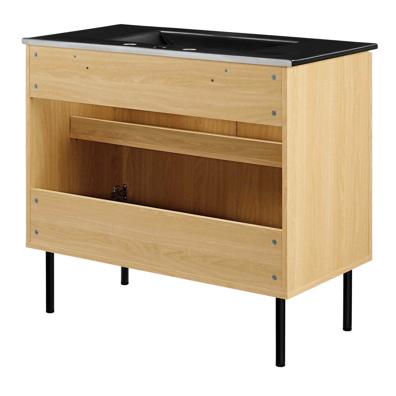 Calden Vanity Unit, Large, Oak & Black