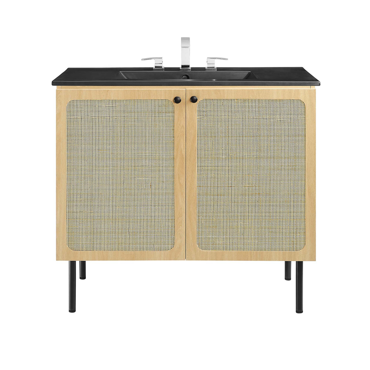 Calden Vanity Unit, Large, Oak & Black