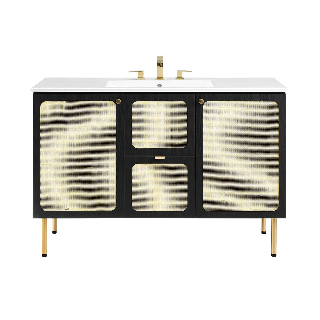 Calden Single Sink Vanity Unit, Extra Large, Black & White