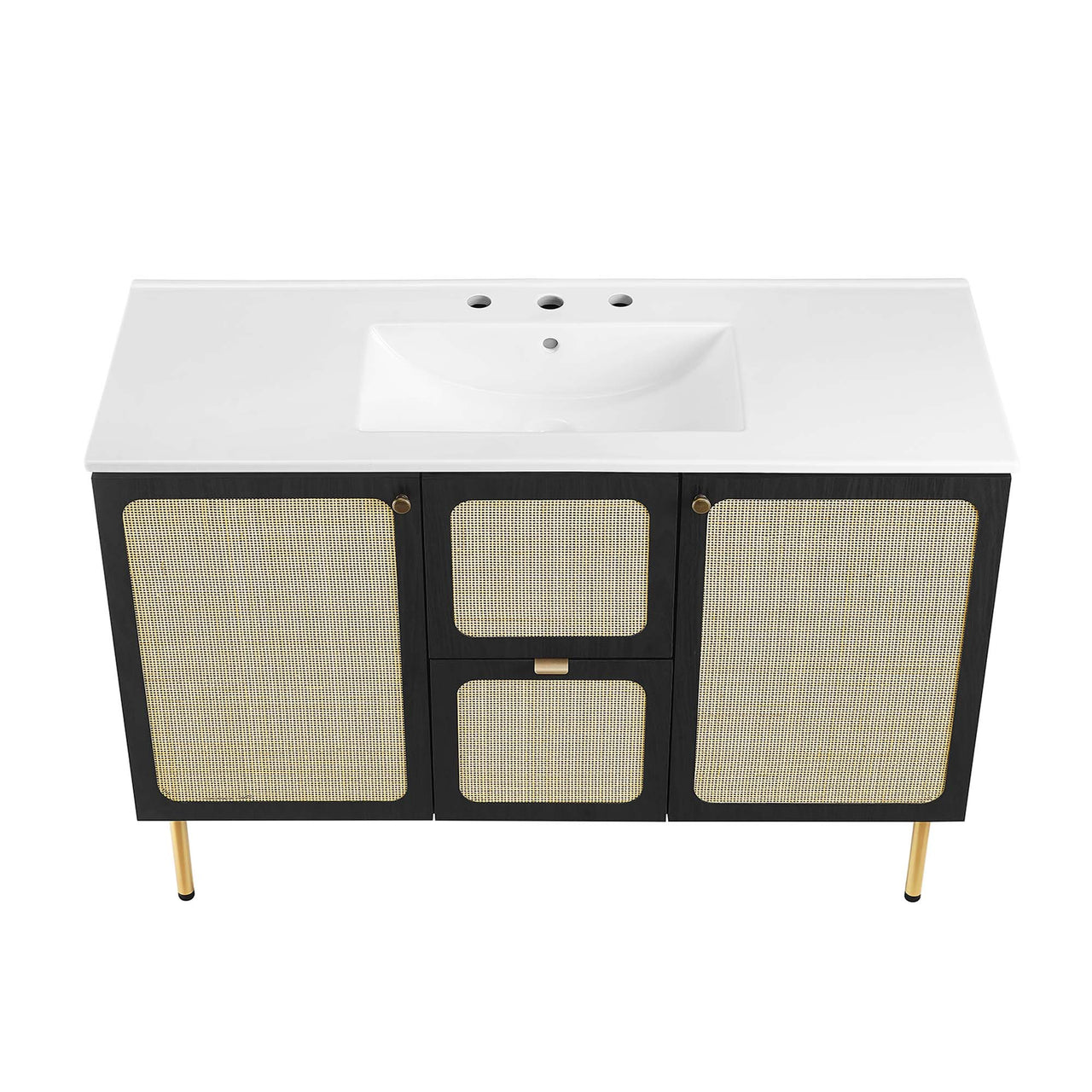 Calden Single Sink Vanity Unit, Extra Large, Black & White