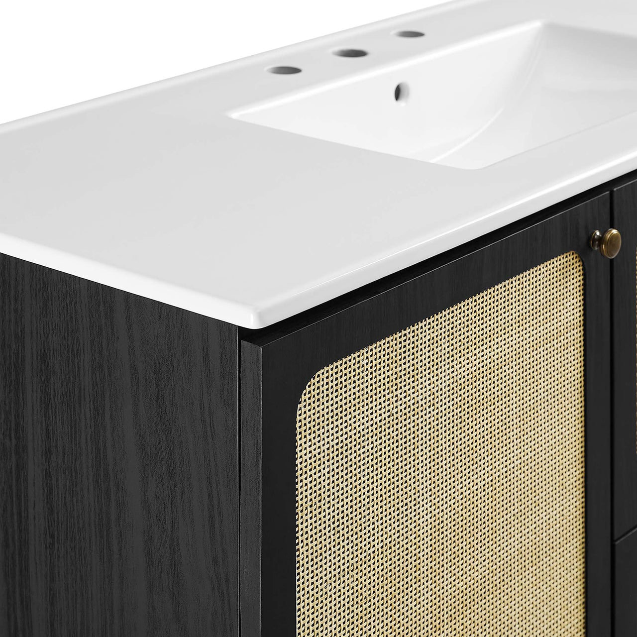 Calden Single Sink Vanity Unit, Extra Large, Black & White