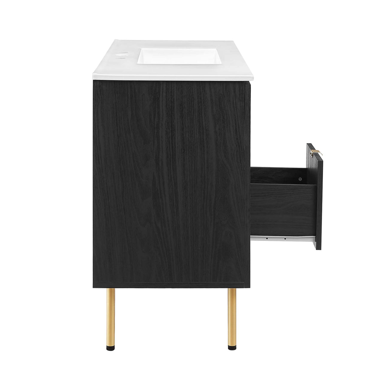 Calden Single Sink Vanity Unit, Extra Large, Black & White