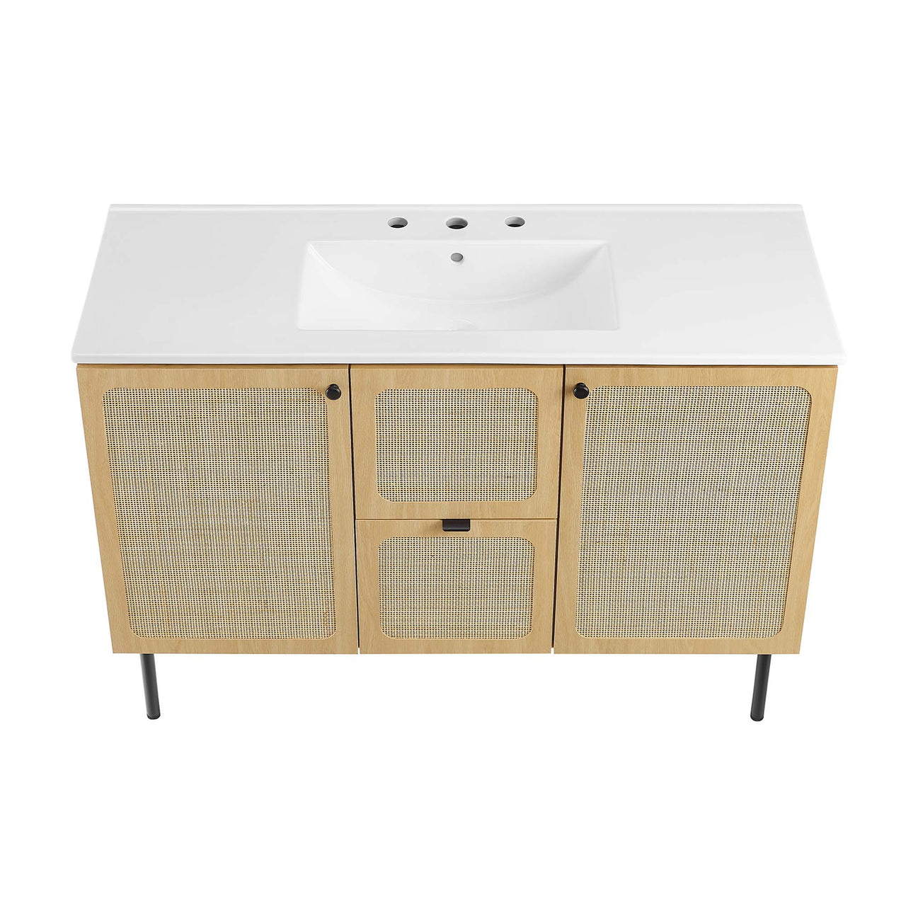 Calden Single Sink Vanity Unit, Extra Large, Oak & White