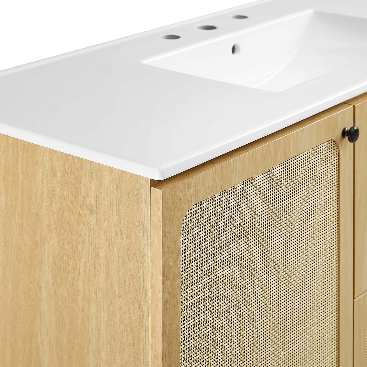 Calden Single Sink Vanity Unit, Extra Large, Oak & White