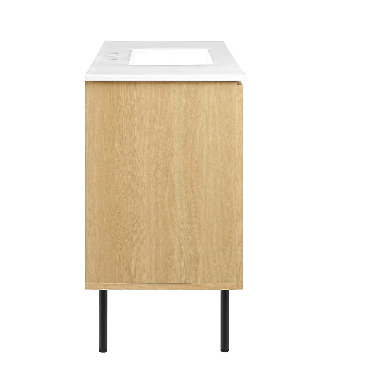 Calden Single Sink Vanity Unit, Extra Large, Oak & White