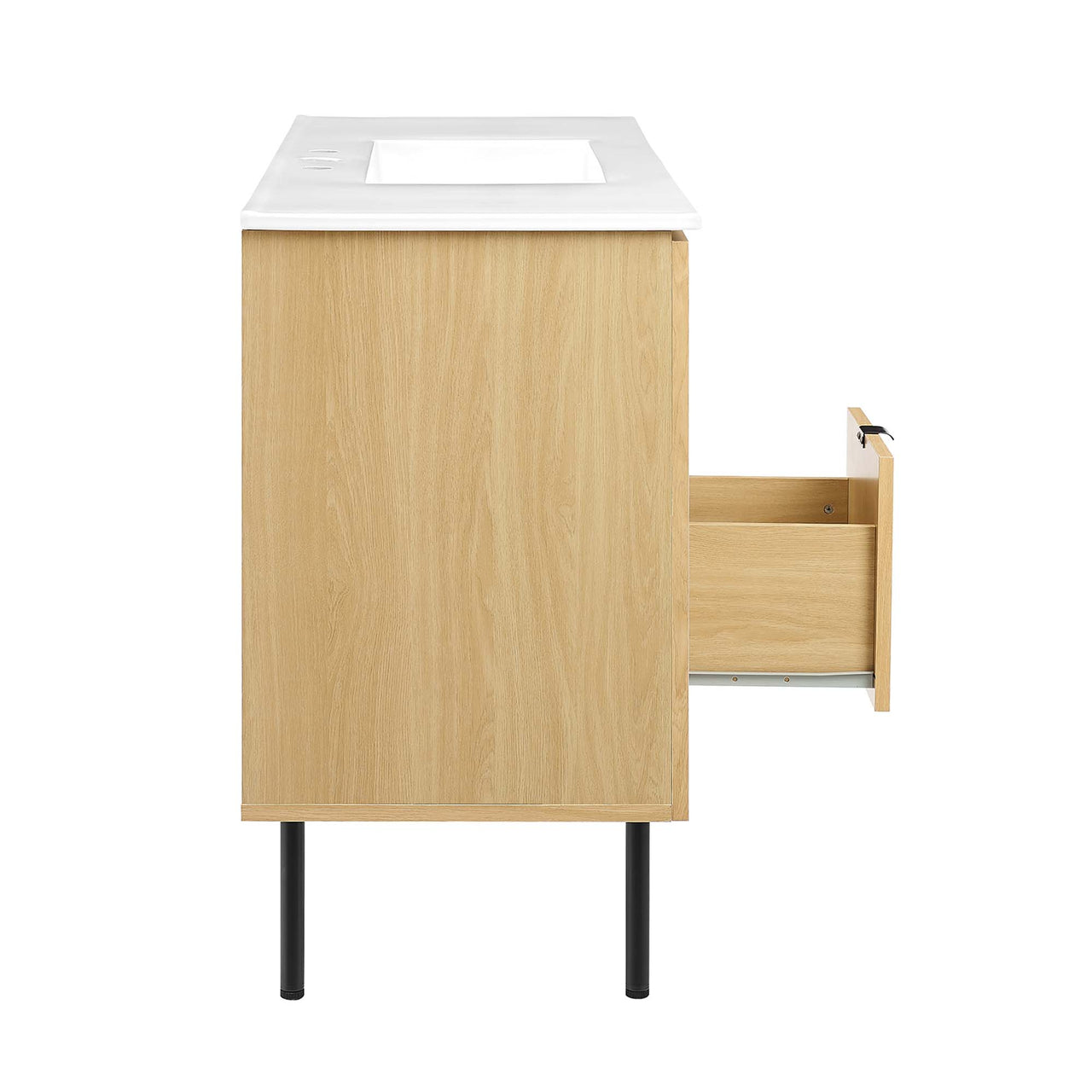 Calden Single Sink Vanity Unit, Extra Large, Oak & White