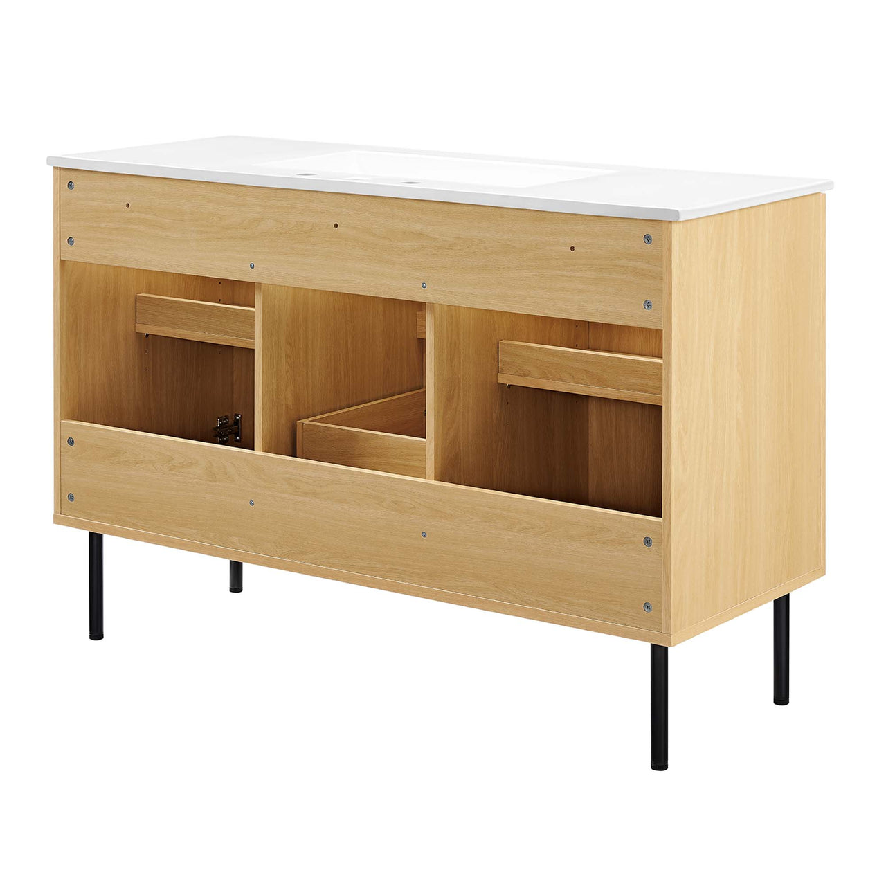 Calden Single Sink Vanity Unit, Extra Large, Oak & White