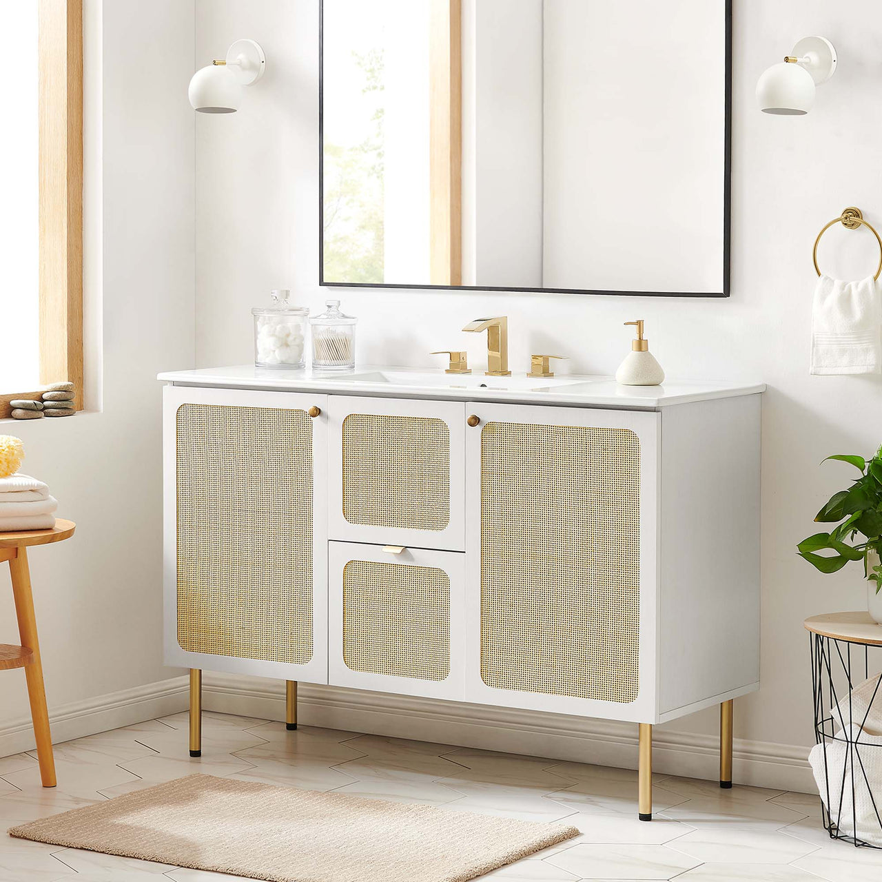 Calden Single Sink Vanity Unit, Extra Large, White