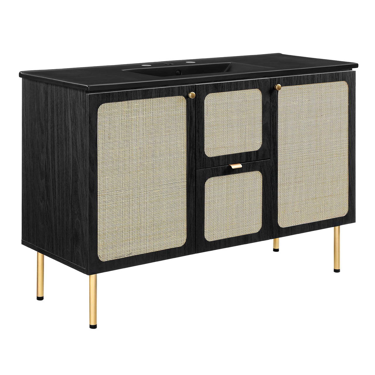 Calden Single Sink Vanity Unit, Extra Large, Black