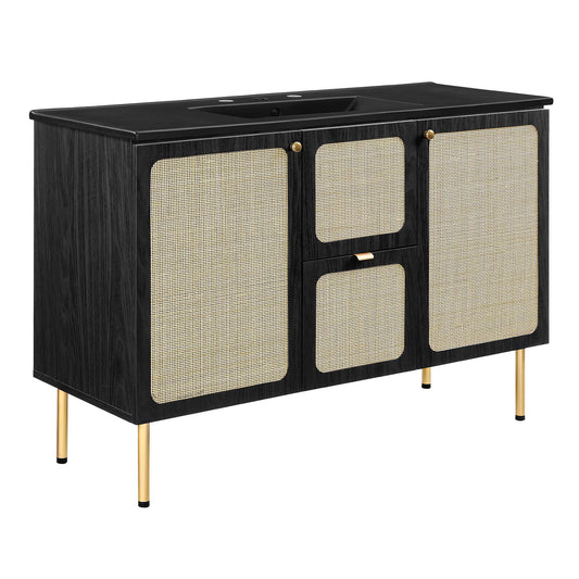 Calden Single Sink Vanity Unit, Extra Large, Black