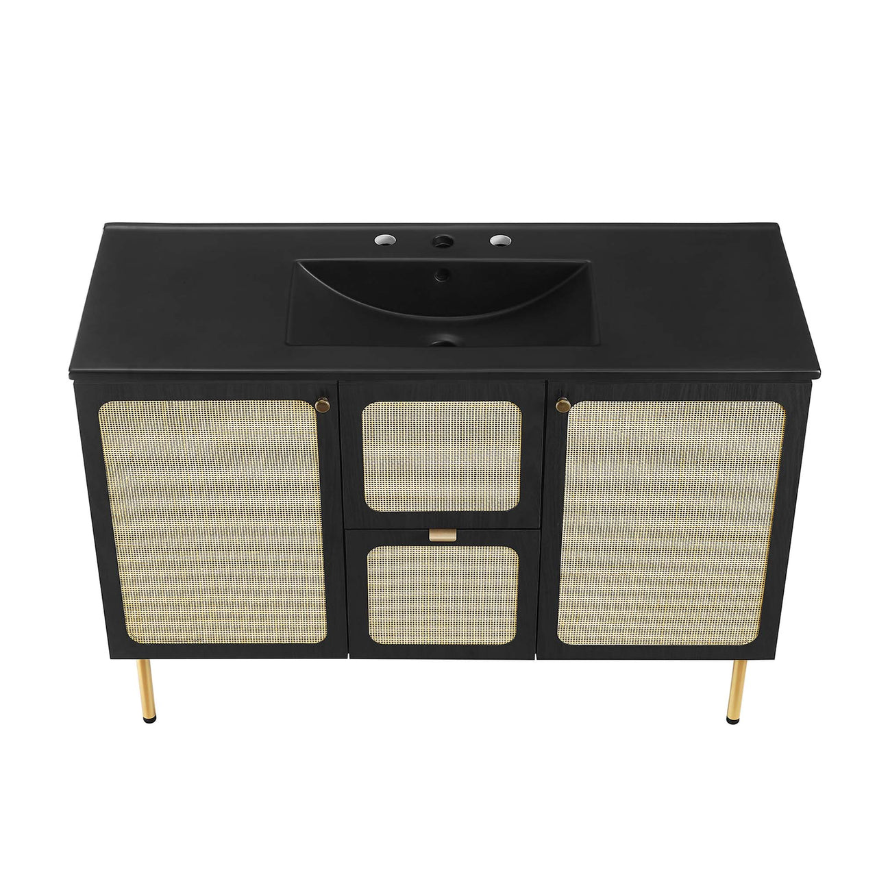 Calden Single Sink Vanity Unit, Extra Large, Black