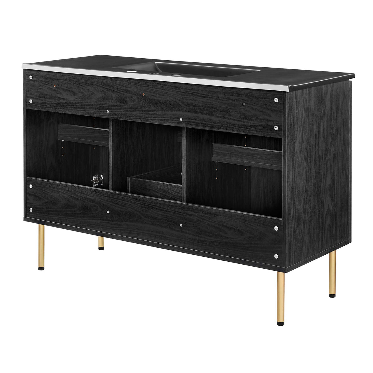 Calden Single Sink Vanity Unit, Extra Large, Black