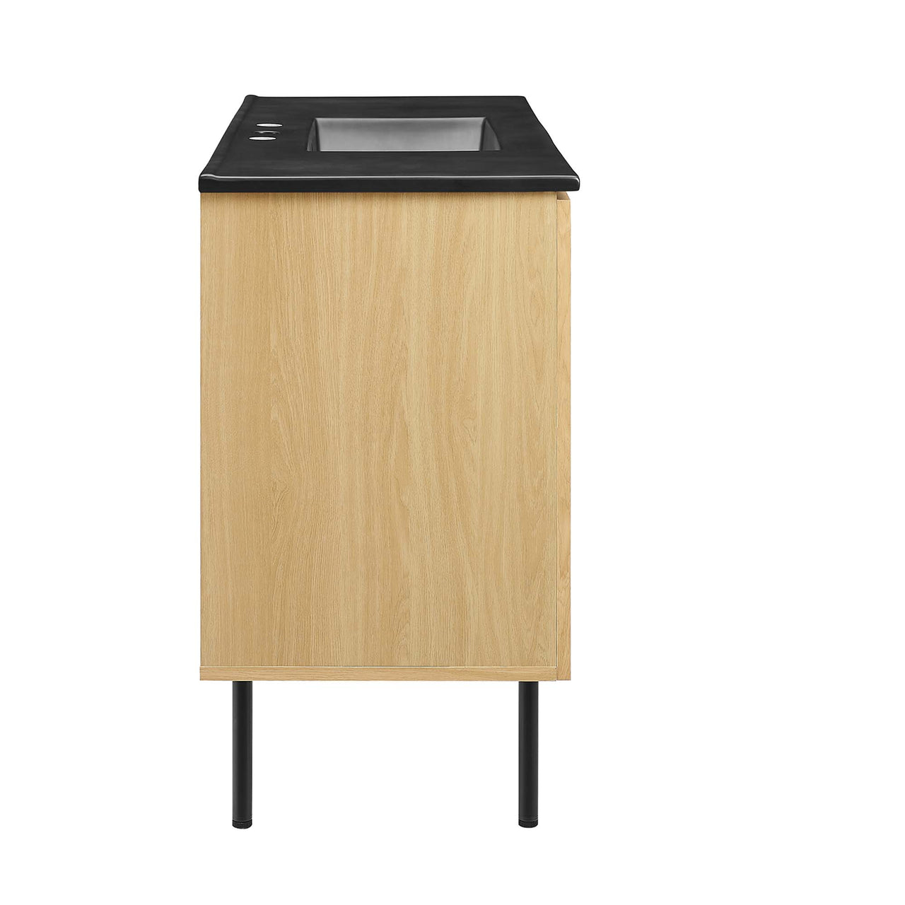 Calden Single Sink Vanity Unit, Extra Large, Oak & Black