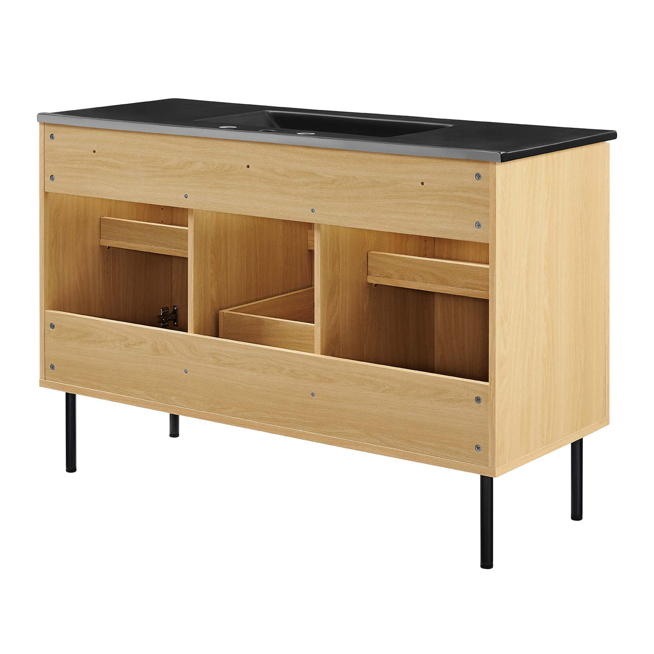 Calden Single Sink Vanity Unit, Extra Large, Oak & Black