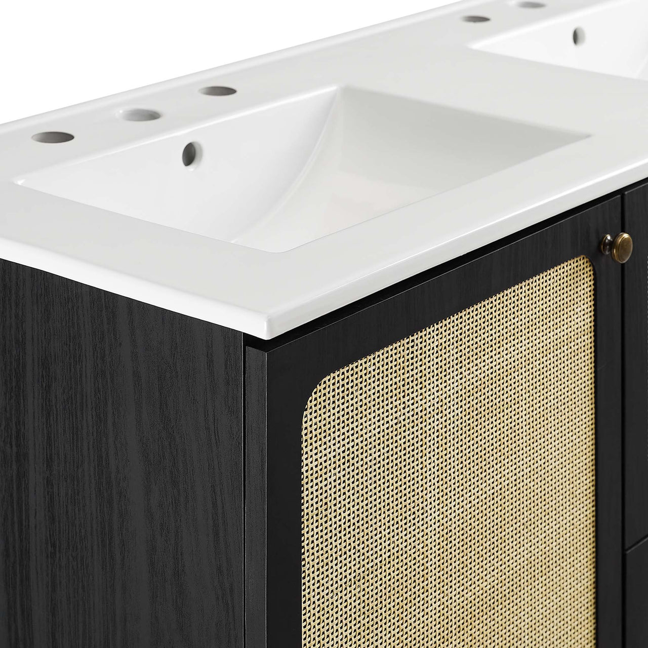 Calden Double Sink Vanity Unit, Extra Large, Black & White