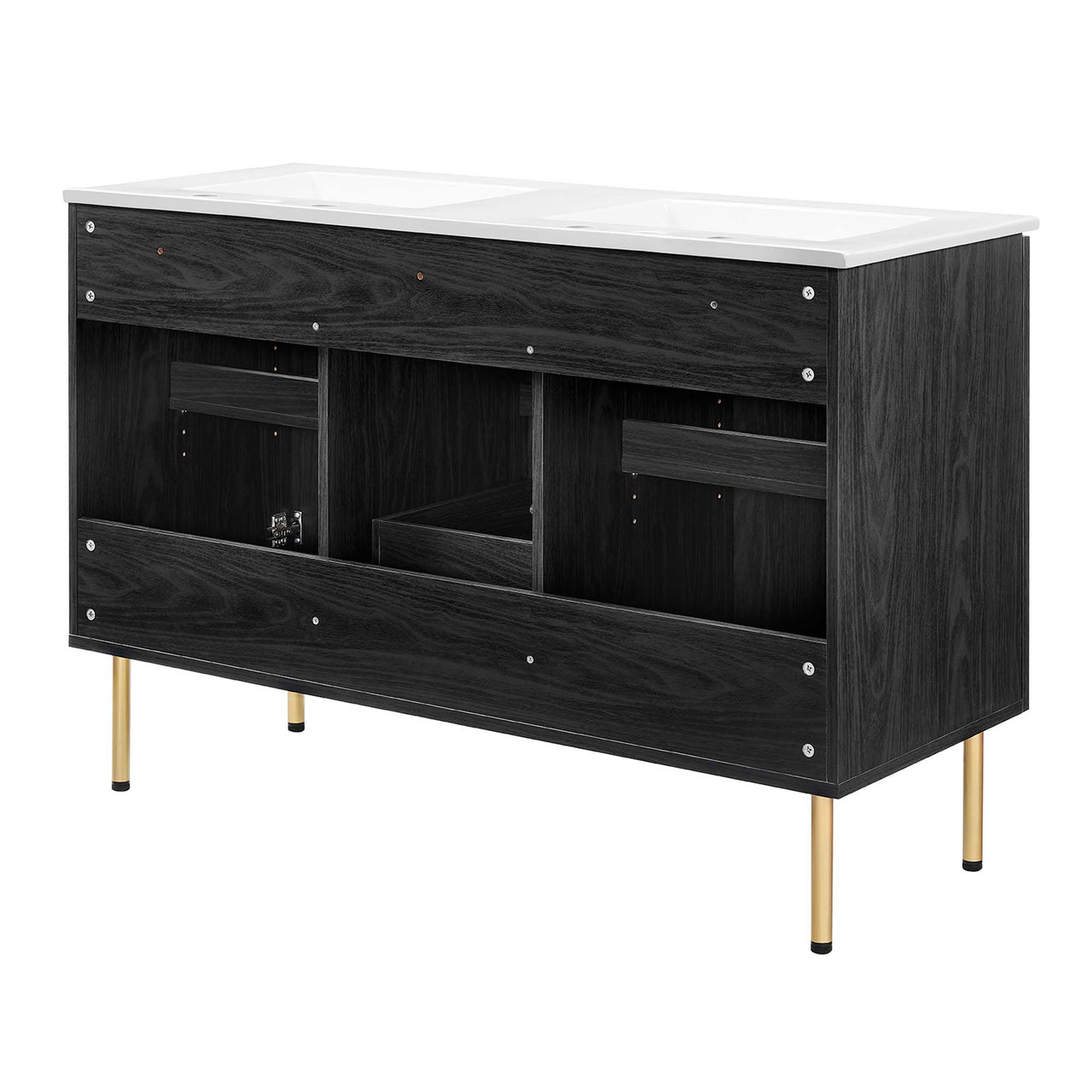 Calden Double Sink Vanity Unit, Extra Large, Black & White