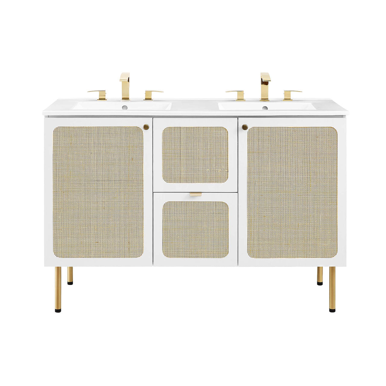 Calden Double Sink Vanity Unit, Extra Large, White