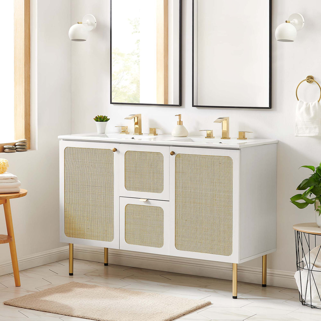 Calden Double Sink Vanity Unit, Extra Large, White