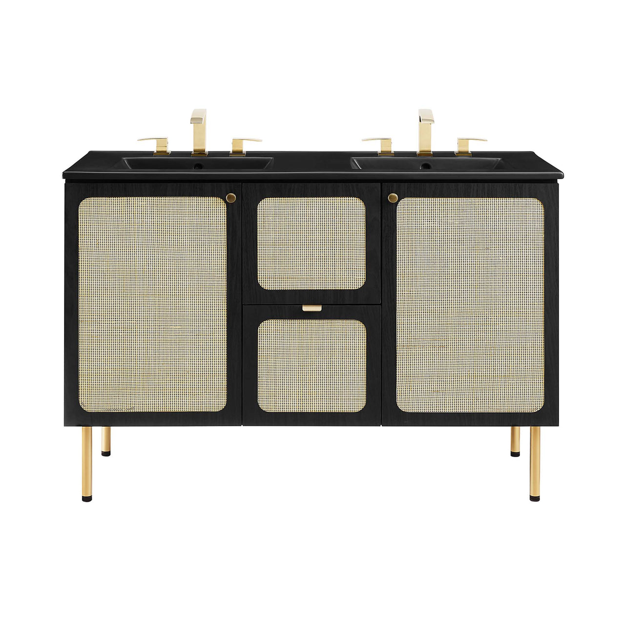 Calden Double Sink Vanity Unit, Extra Large, Black