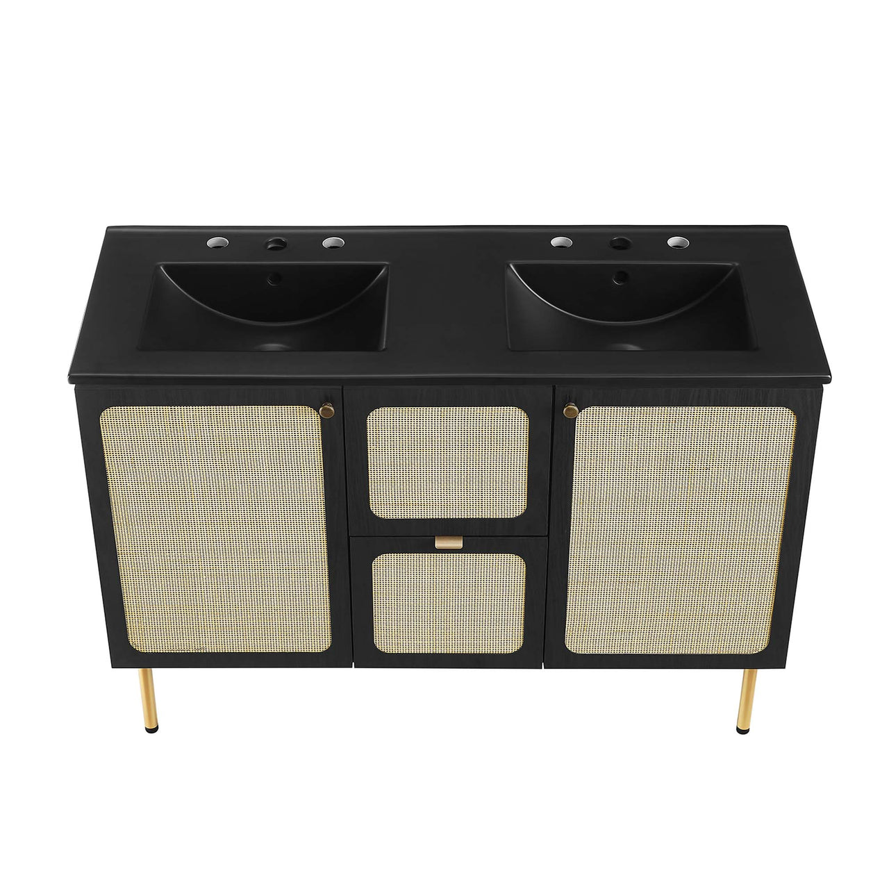 Calden Double Sink Vanity Unit, Extra Large, Black