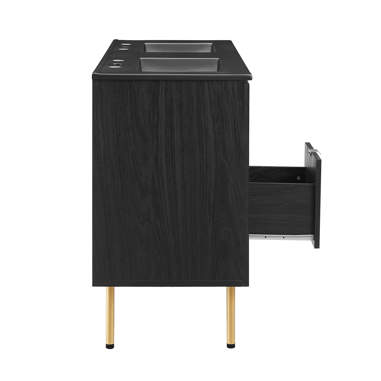 Calden Double Sink Vanity Unit, Extra Large, Black