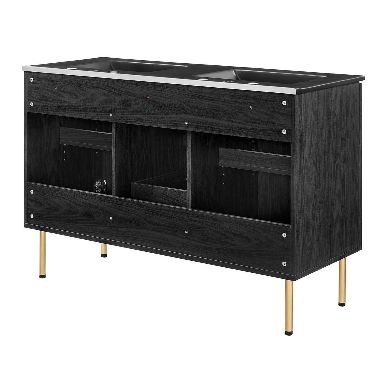 Calden Double Sink Vanity Unit, Extra Large, Black