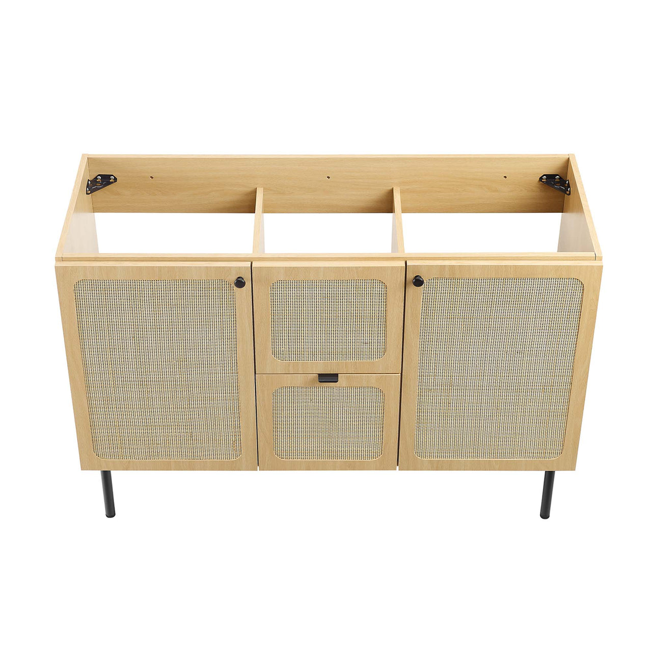 Calden Double Sink Vanity Unit, Extra Large, Oak & Black