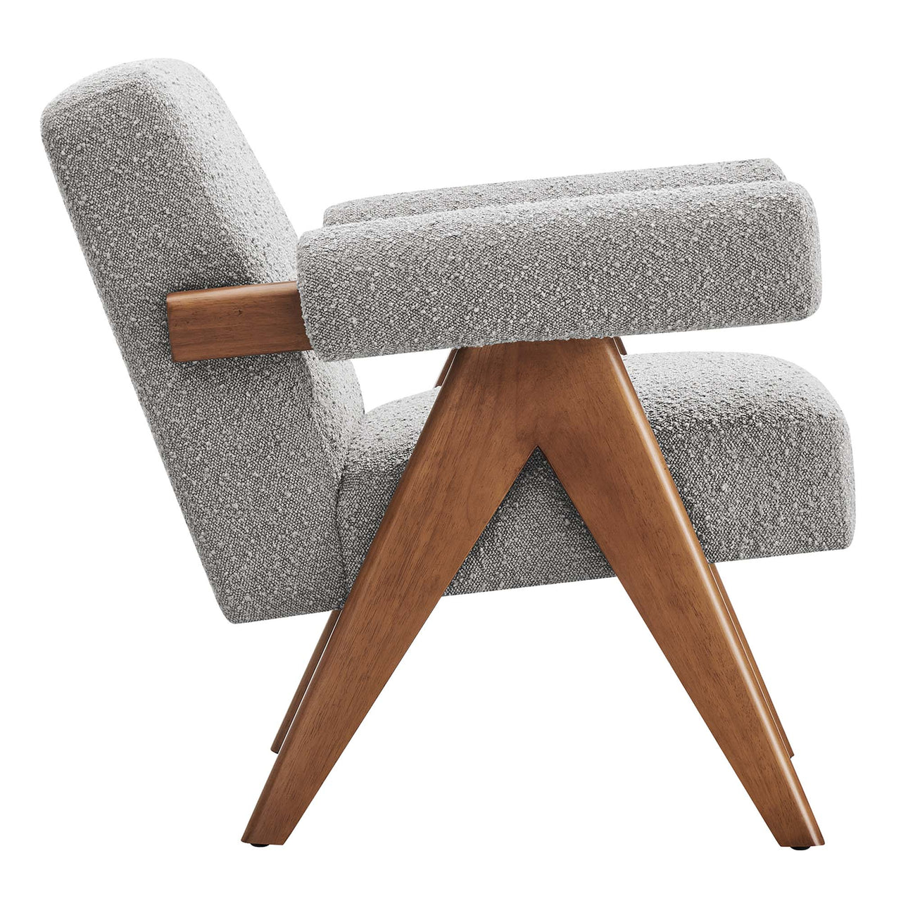 Serenel Boucle Armchair Set of 2, Light Gray
