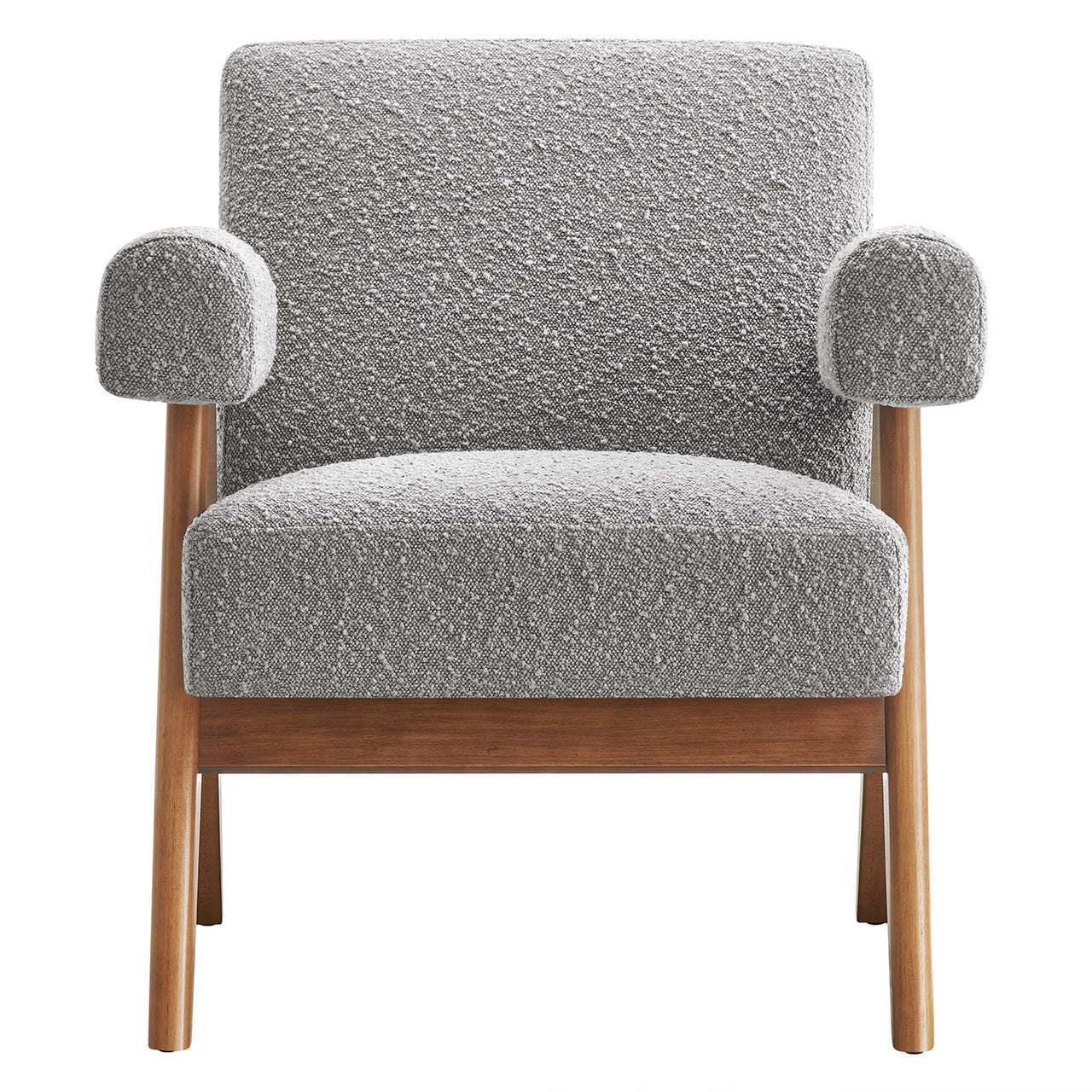 Serenel Boucle Armchair Set of 2, Light Gray