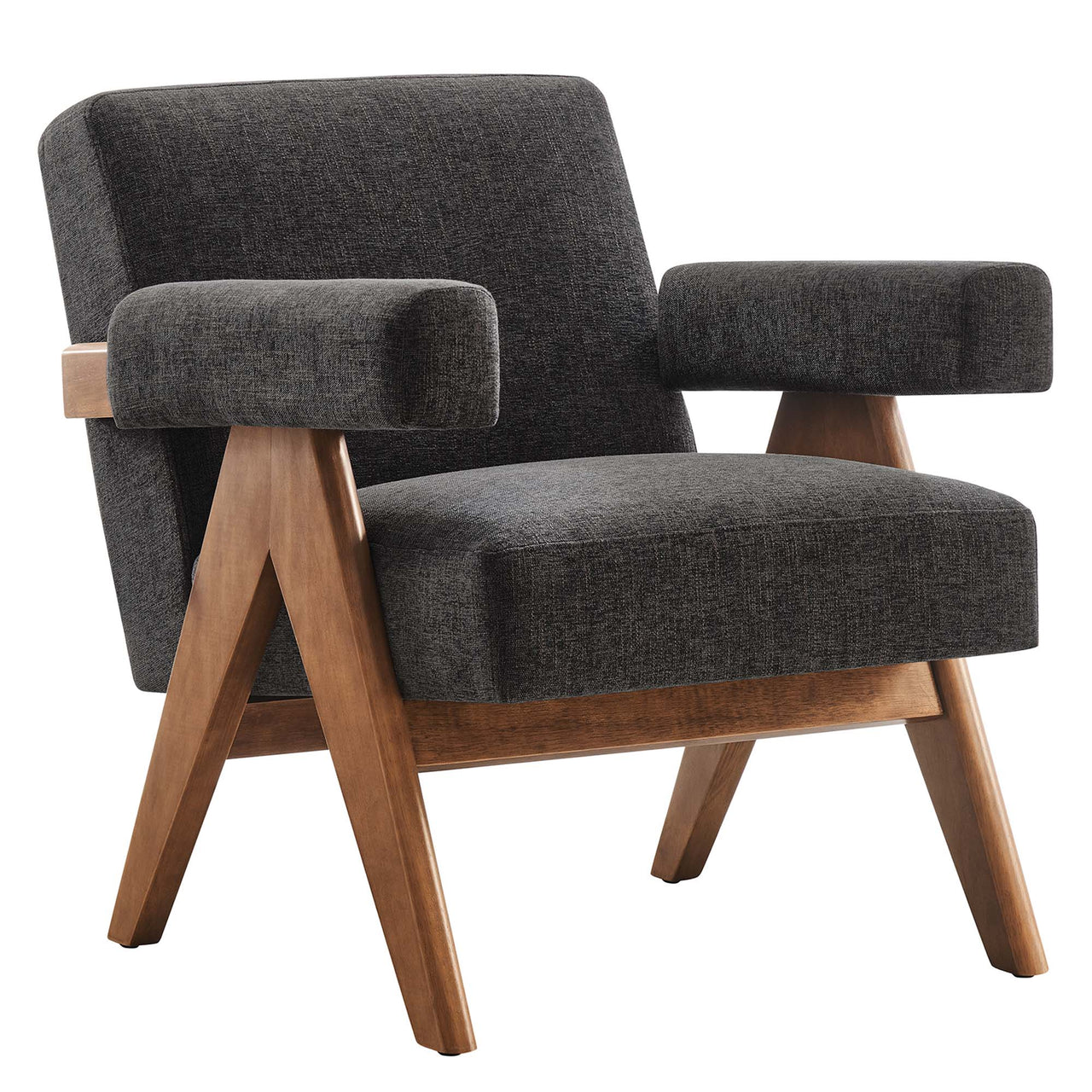 Serenel Fabric Armchair Set of 2, Dark Gray