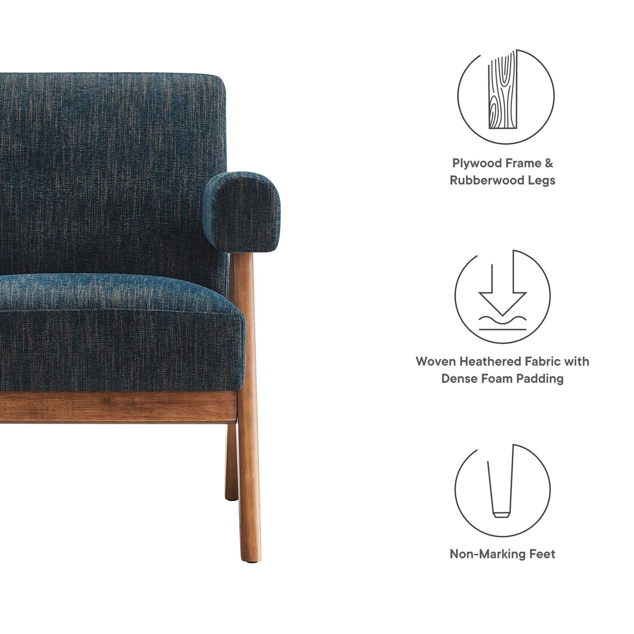 Serenel Fabric Armchair Set of 2, Azure