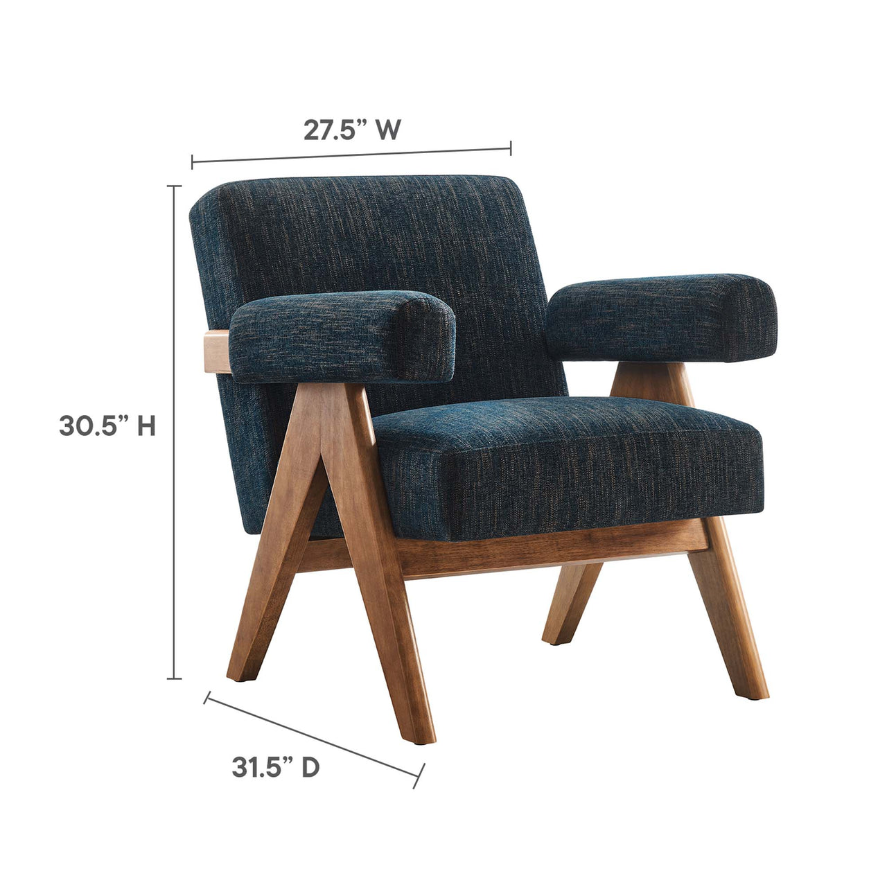 Serenel Fabric Armchair Set of 2, Azure