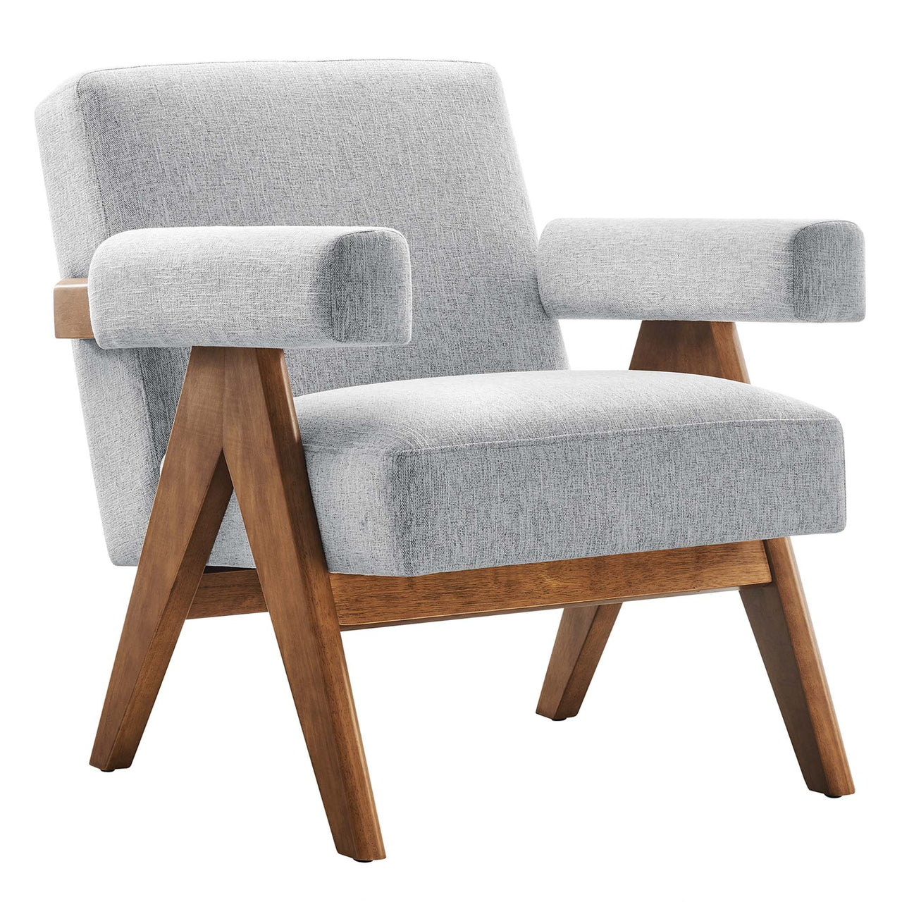 Serenel Fabric Armchair Set of 2, Light Gray