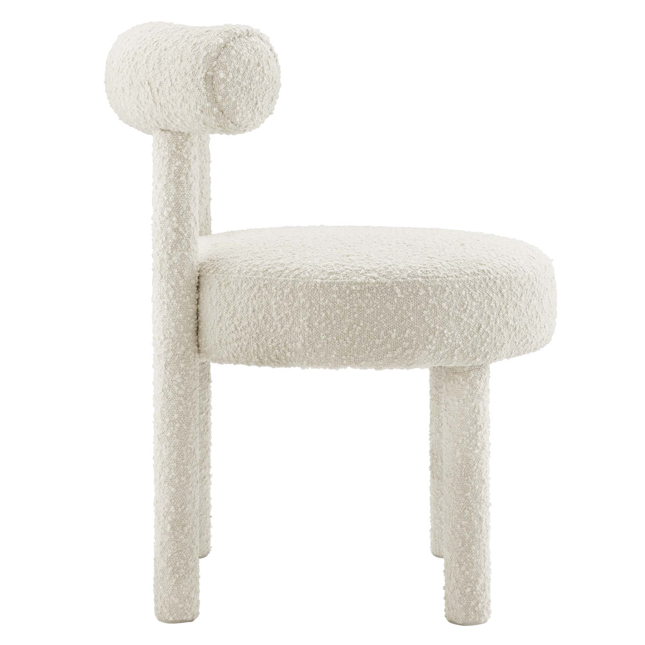 Metropole Upholstered Boucle Dining Chair Set of 2, Ivory