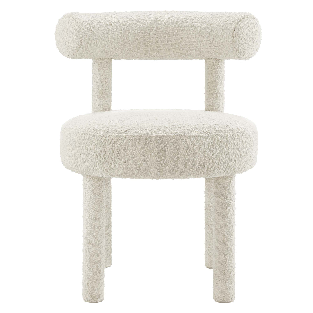 Metropole Upholstered Boucle Dining Chair Set of 2, Ivory