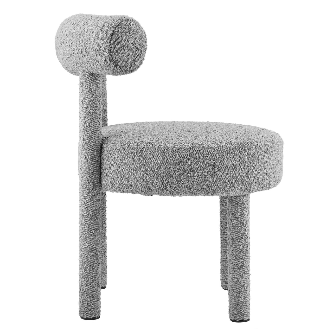 Metropole Upholstered Boucle Dining Chair Set of 2, Light Gray