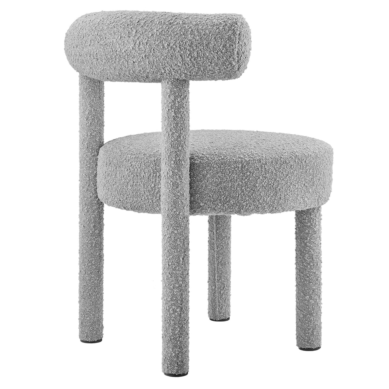 Metropole Upholstered Boucle Dining Chair Set of 2, Light Gray