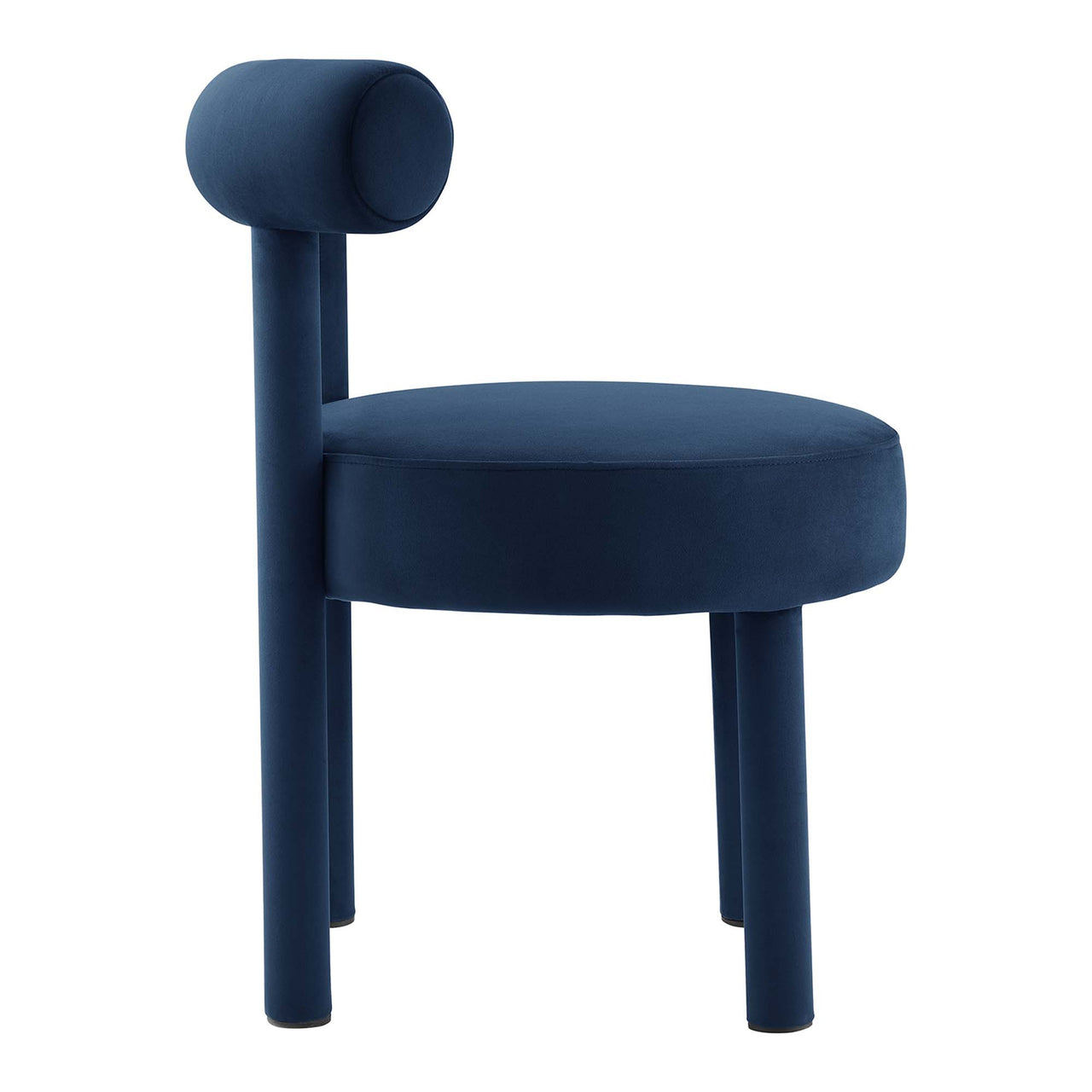 Metropole Upholstered Velvet Dining Chair Set of 2, Dark Blue