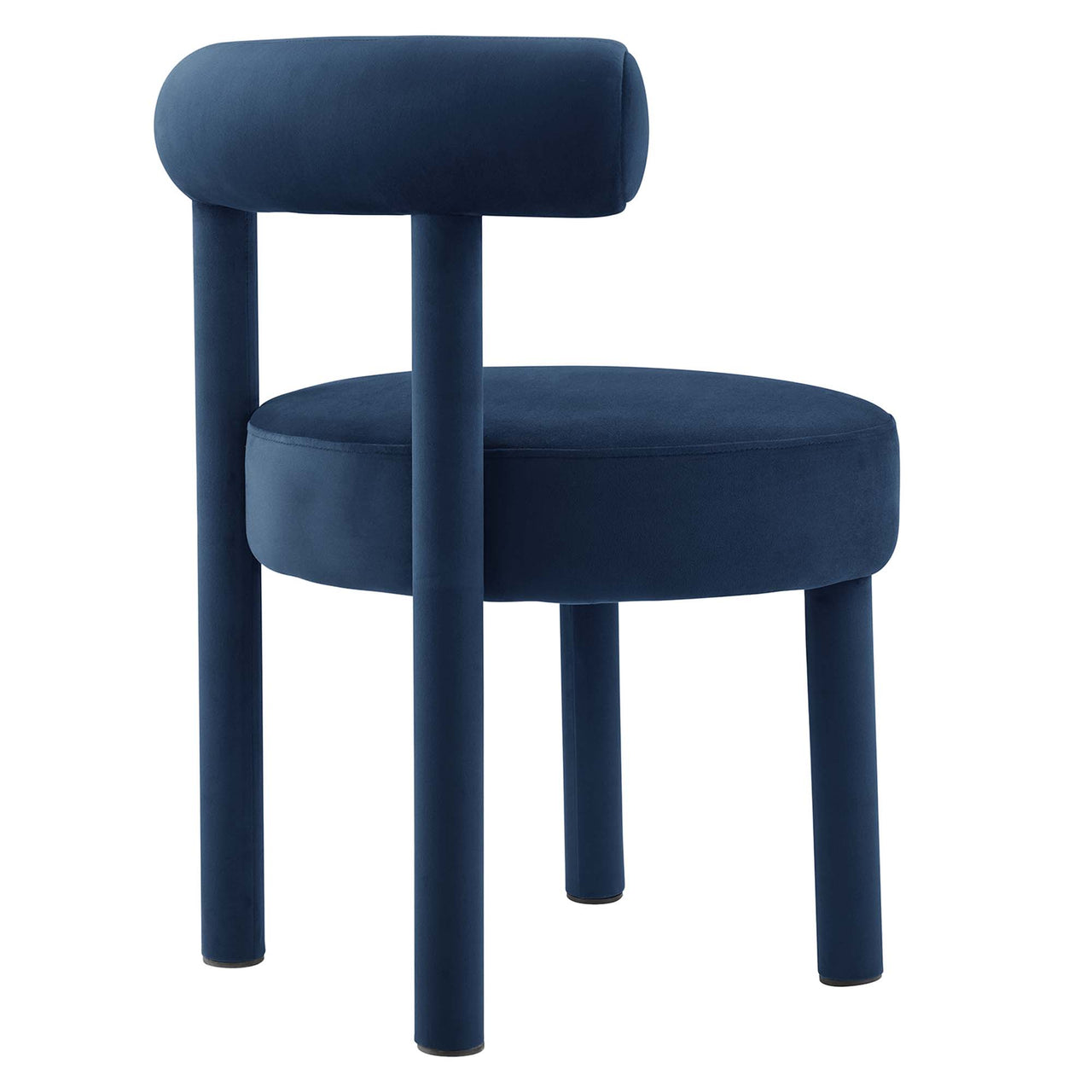 Metropole Upholstered Velvet Dining Chair Set of 2, Dark Blue