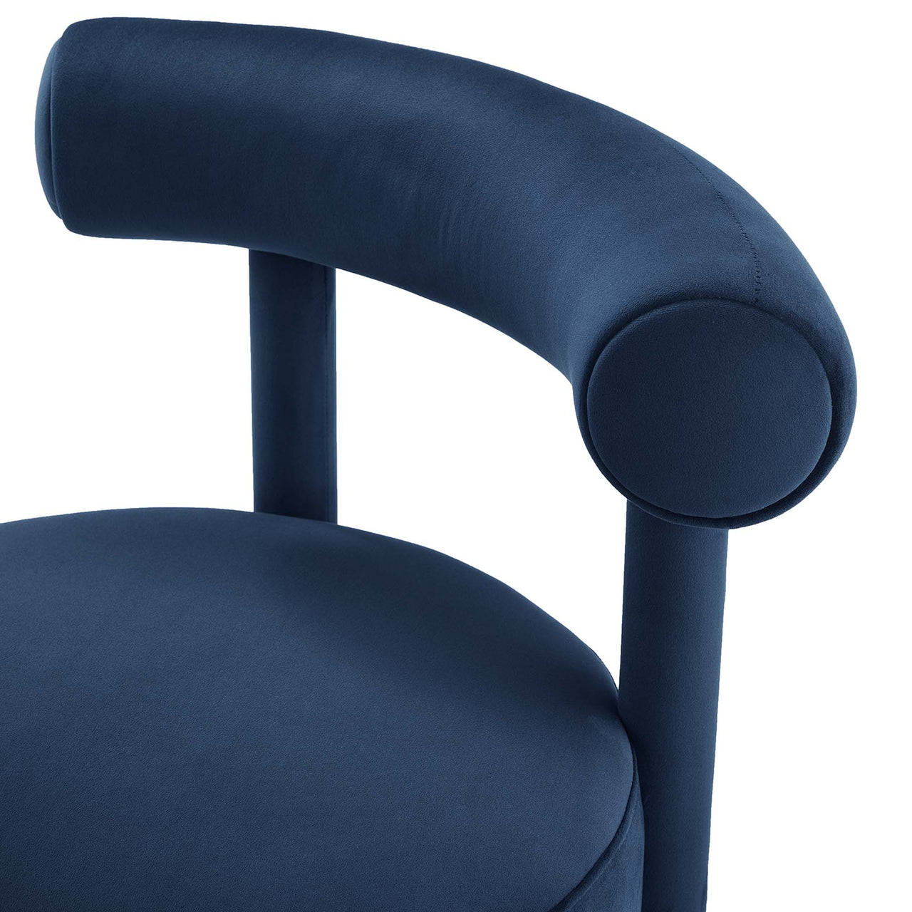 Metropole Upholstered Velvet Dining Chair Set of 2, Dark Blue