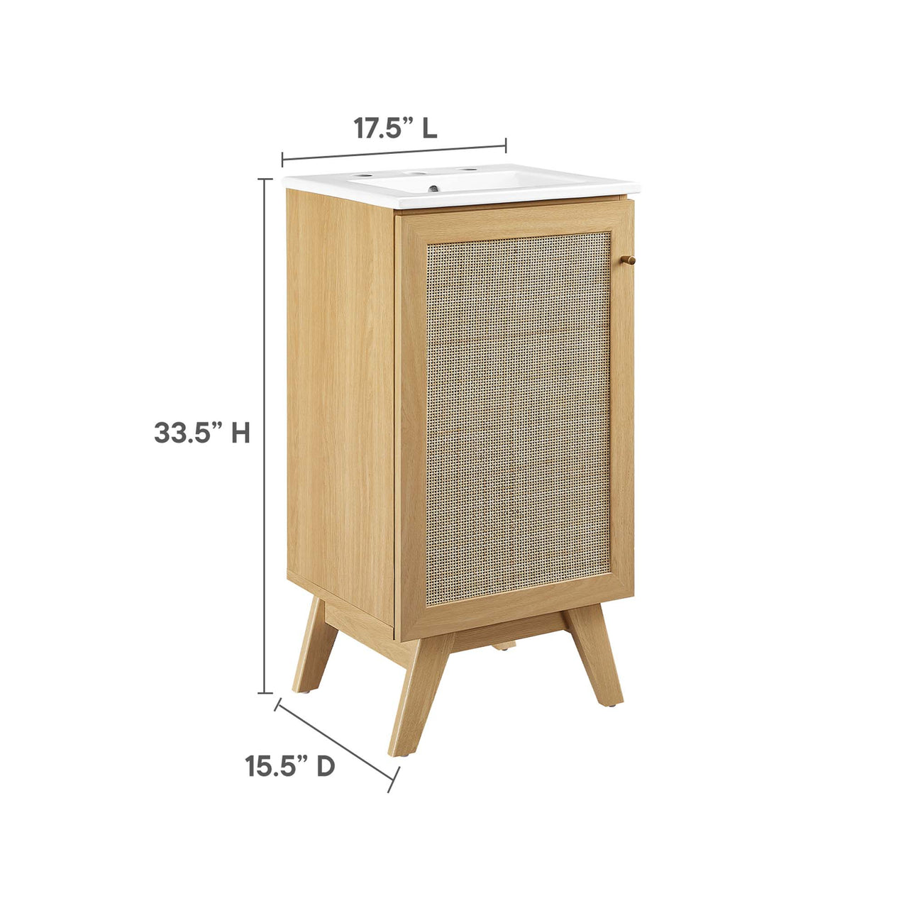 Marra Vanity Unit, Extra Small, Oak & White