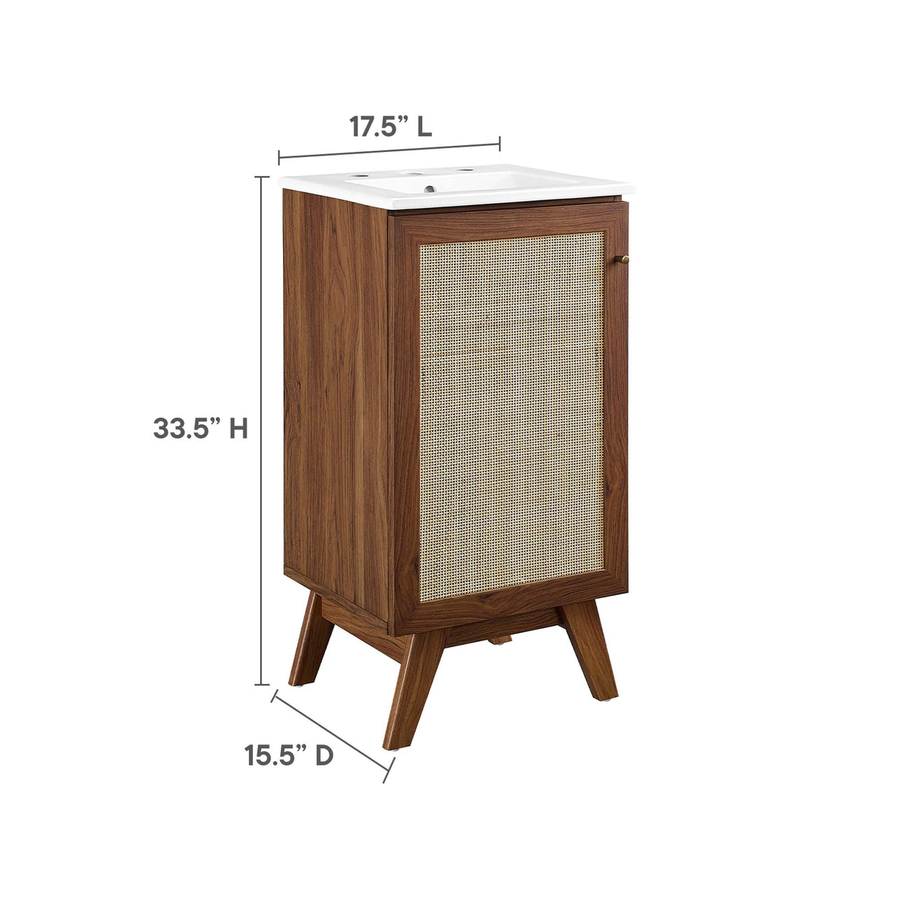 Marra Vanity Unit, Extra Small, Walnut & White