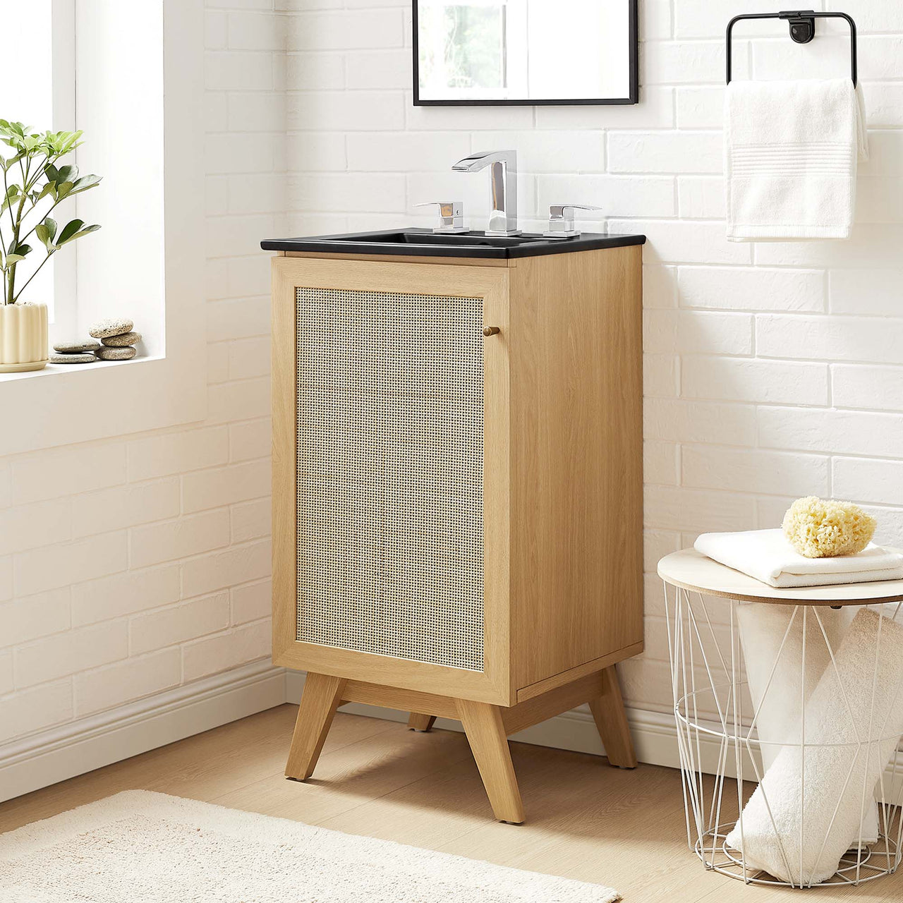 Marra Vanity Unit, Extra Small, Oak & Black