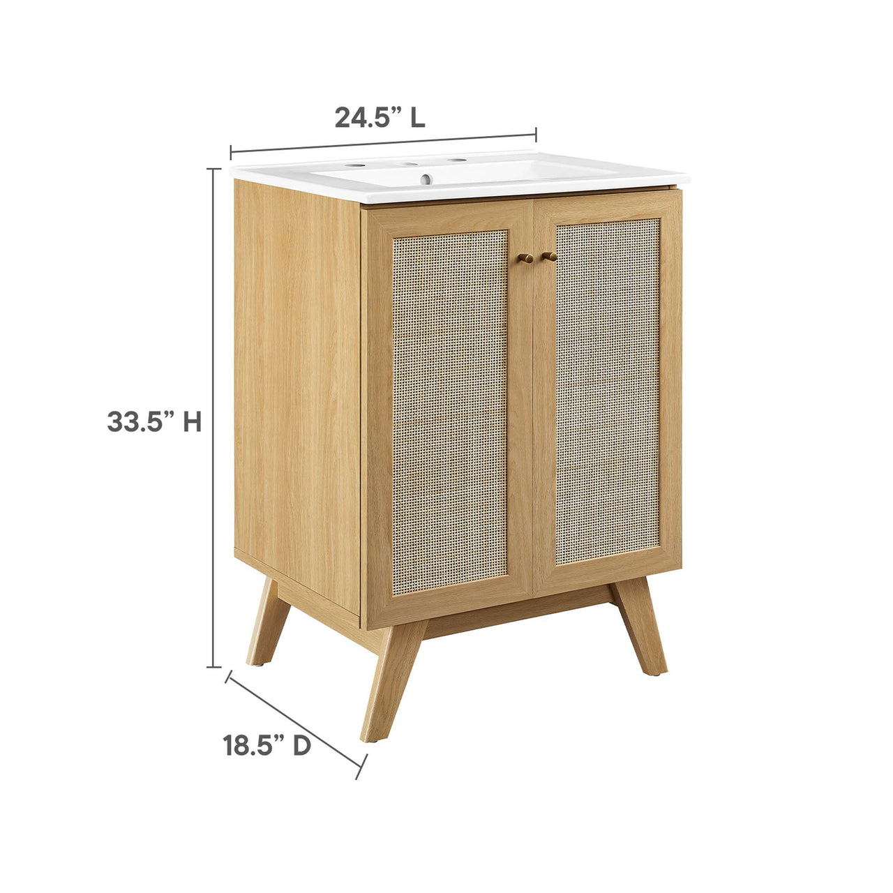Marra Vanity Unit, Small, Oak & White