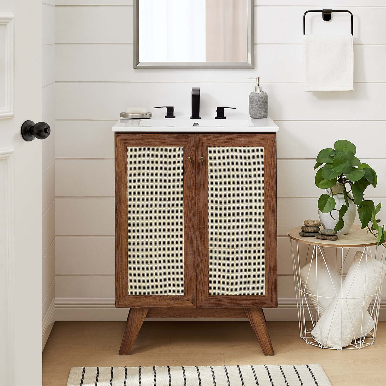 Marra Vanity Unit, Small, Walnut & White