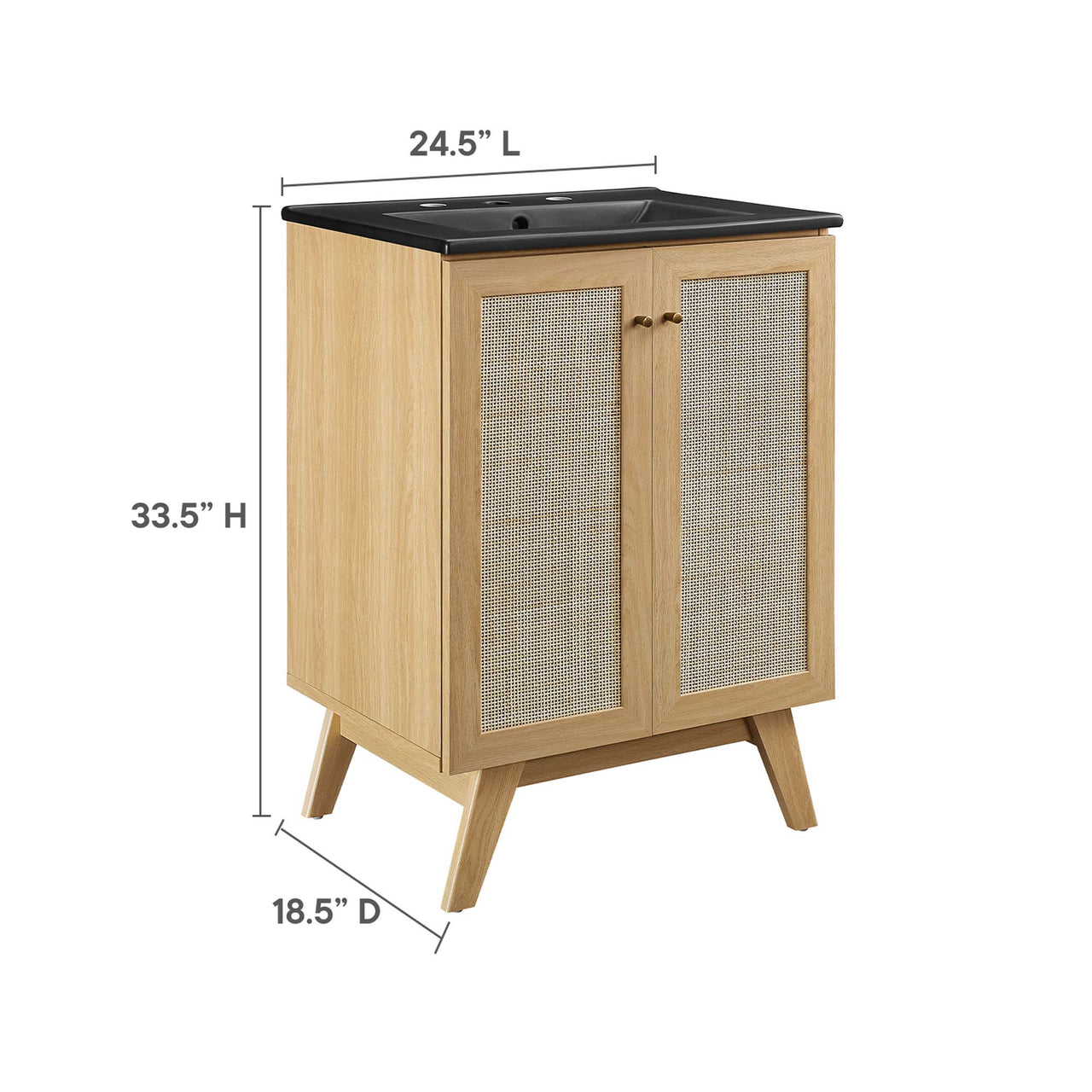 Marra Vanity Unit, Small, Oak & Black